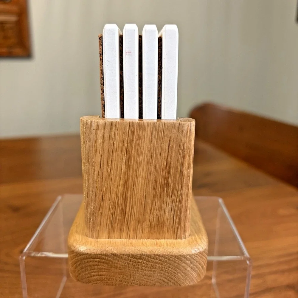 AbsorbaStone Duck Coasters Cork Back Thirsty with Wooden Oak Holder EUC